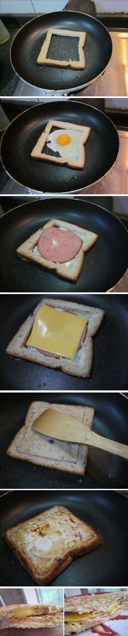Сэндвич с яичным сыром и ветчиной