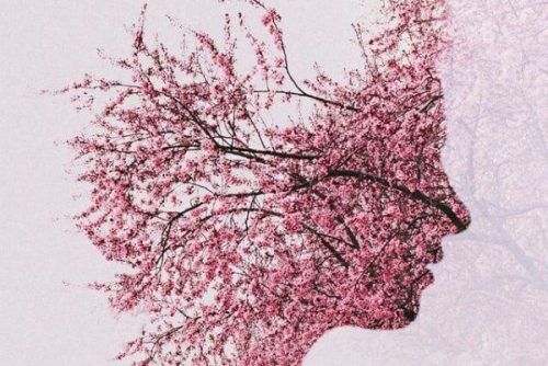 Болезнь Альцгеймера представлена ​​в виде покрытого цветком лица