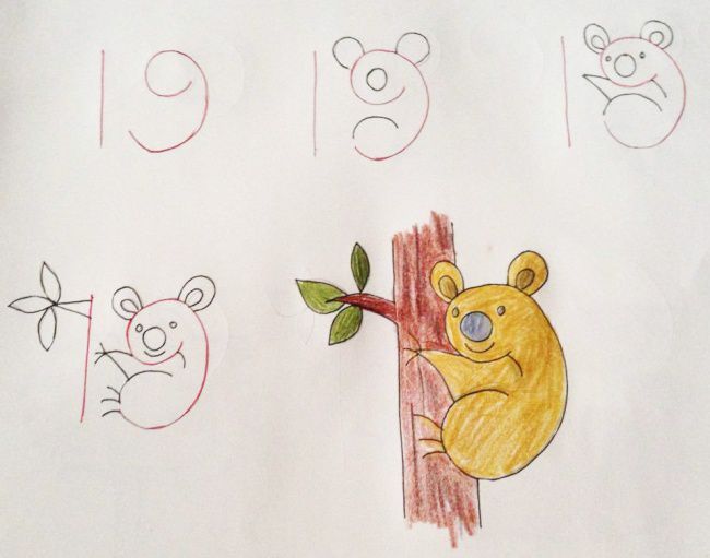 Как научить ребенка рисовать цифрами 4