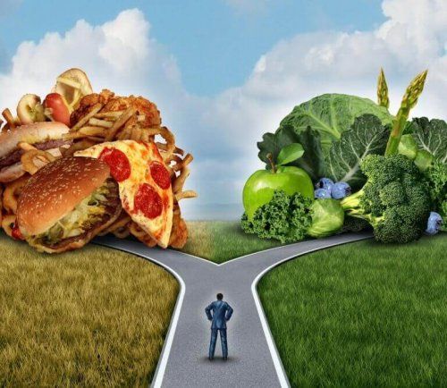 Контроль холестерина зависит от диеты путь к фаст-фуд и путь к овощам