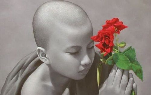 Ребенок с цветком - медитация