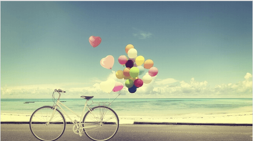 велосипед и воздушные шары