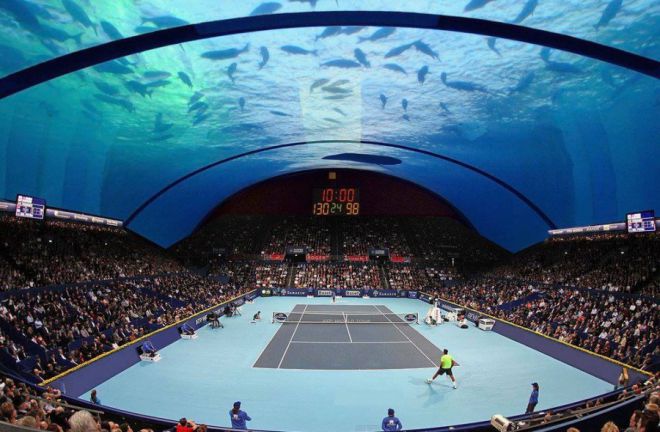 первый в мире теннисный корт под водой будет построен в Дубае 1
