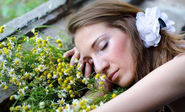 спать на цветках и растениях