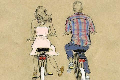 два человека на велосипеде