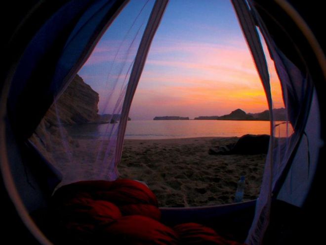 утром вид из палатки 12