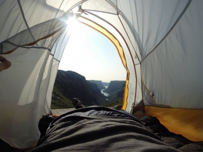 утром вид из палатки 13