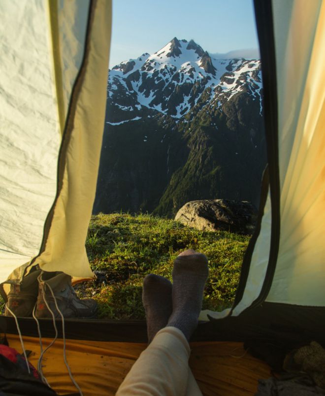 утром вид из палатки 4