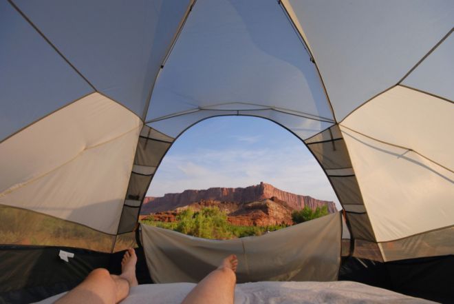 утром вид из палатки 8