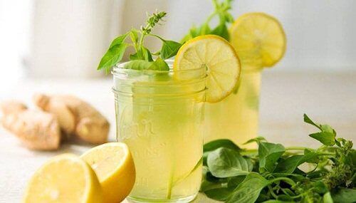 Настой имбиря, с лимоном и мятой