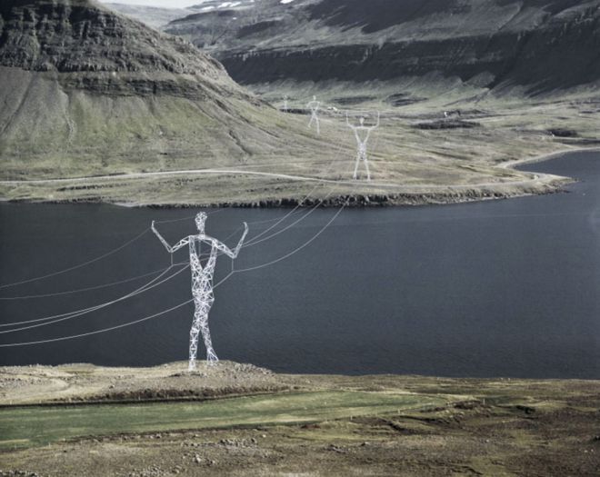 в Исландии линия электропередачи 1